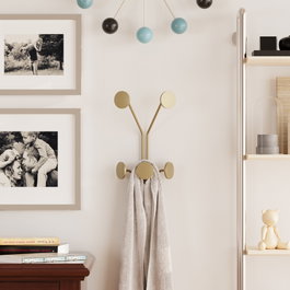 Wallity Giraffe-A Gancho Metálico de Pared Dorado